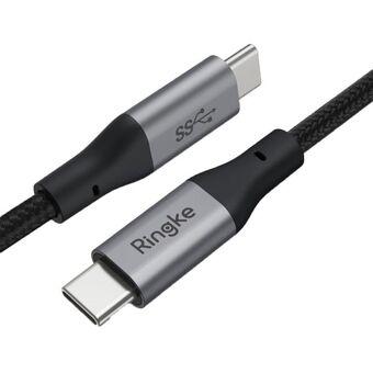 Ringke flettet USB-C til USB-C 1,2m hurtigladekabel svart/black ACCB0002