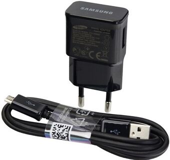 Lader. Samsung ETA-0U90 svart bulk 2A + MicroUSB-kabel