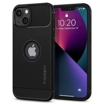 Spigen Rugged Armor iPhone 13 Mini 5.4" er i fargen czarny/matt svart. ACS03314.