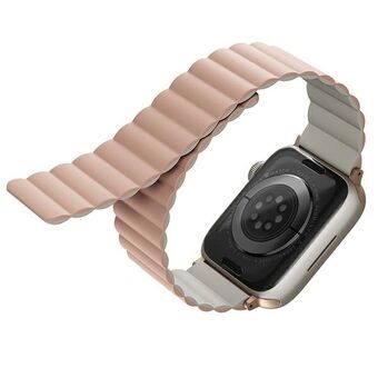 UNIQ rem Revix Apple Watch Series 4/5/6/7 / SE 44 / 45mm. Vendbar magnetisk rosa-beige / rosa-beige