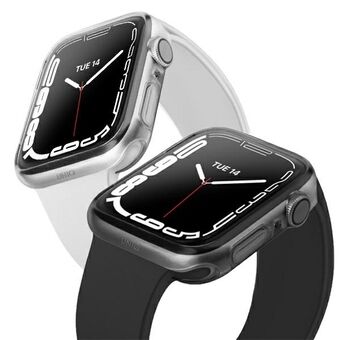 UNIQ etui Glase Apple Watch Series 7/8/9 45mm. Dobbelt pakke gjennomsiktig-røyk/clear-smoke