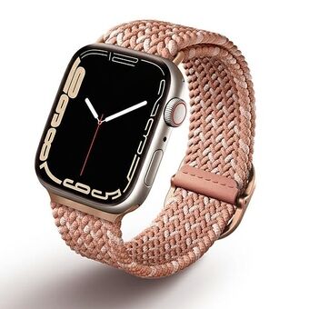 UNIQ-stroppen Aspen til Apple Watch 40/38/41mm Series 1/2/3/4/5/6/7/8/9/SE/SE2 i flettet DE (dyp) rosa/sitrusrosa.