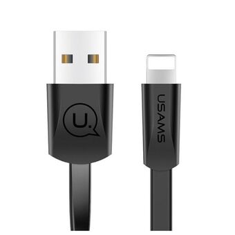 USAMS U2 Lightning flat kabel 1,2m svart / svart SJ199IP01 iPhone 5/6/7/8 / X (US-SJ199)