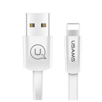 USAMS U2 Lightning Flat Kabel 1,2m Hvit / Hvit SJ199IP02 iPhone 5/6/7/8 / X (US-SJ199)