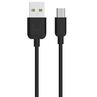 USAMS U-Turn microUSB-kabel 1m svart / svart 2A MICUSBXD01 (US-SJ098)