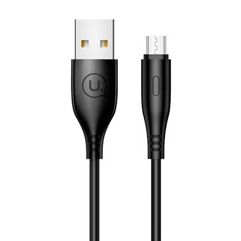 USAMS Kabel U18 microUSB 2A Hurtiglading 1m svart / svart SJ268USB01 (US-SJ268)