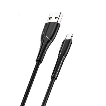 USAMS Kabel U35 microUSB 2A Hurtiglading 1m svart / svart SJ365USB01 (US-SJ365)