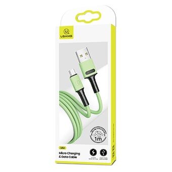 USAMS U52 microUSB 2A hurtigladekabel 1m grønn / grønn SJ435USB02 (US-SJ435)