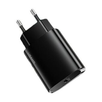 USAMS Lader for stikkontakt 1xUSB-C T39 20W (kun hodet) PD3.0 Hurtiglading svart/black CC131TC01 (US-CC131)