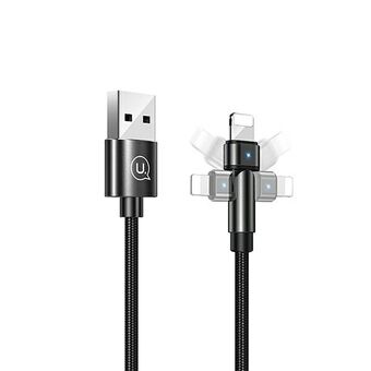 USAMS tvunnet kabel U60 2A Line svart / svart 1m SJ476USB01 (US-SJ476)