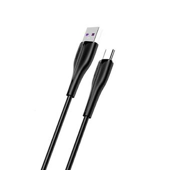 USAMS-kabel U38 USB-C 5A hurtiglading for OPPO / HUAWEI 1m svart / svart SJ376USB01 (US-SJ376)