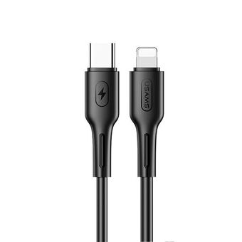 USAMS Kabel U43 USB-C til Lightning 30W PD 1.2m svart/svart SJ406USB01 (US-SJ406)