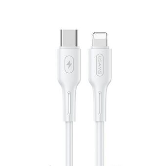 Sure, here is the translation:

USAMS Kabel U43 USB-C til Lightning 30W PD 1,2m hvit/white SJ406USB02 (US-SJ406)