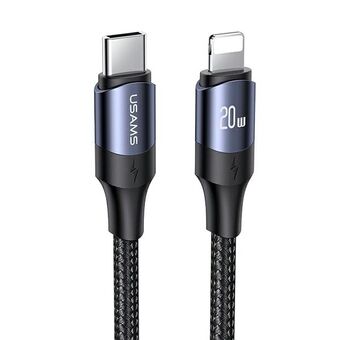 USAMS Kabel U71 USB-C til Lightning 1,2m 20W PD Rask Lading svart/svart SJ521USB01 (US-SJ521)