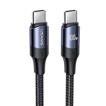 USAMS Kabel U71 USB-C til USB-C 2m 100W PD Hurtiglading svart/black SJ525USB01 (US-SJ525)