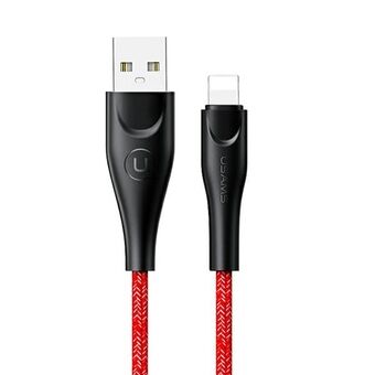 USAMS U41 kabel med glidelås 1m 2A rød / rød SJ391USB02 (US-SJ391) Hurtiglading