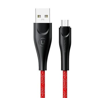 USAMS U41 microUSB-kabel 1m 2A rød / rød SJ393USB02 (US-SJ393) Hurtiglading