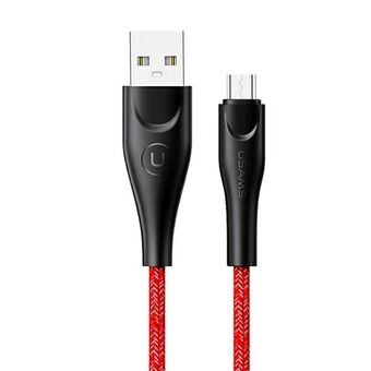 USAMS U41 microUSB-kabel 2m 2A rød / rød SJ396USB02 (US-SJ396) Hurtiglading