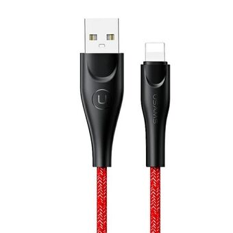 USAMS U41 kabel med glidelås 3M 2A rød / rød SJ397USB02 (US-SJ397) Hurtiglading