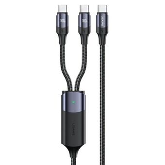 USAMS-kabel U71 2xUSB-C til USB-C 1,2m 100W PD Fast Charge svart / svart SJ551USB01 (US-SJ551)