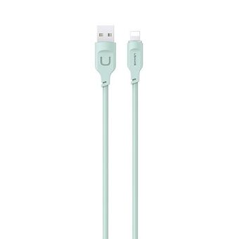 USAMS Lightning-kabel Hurtiglading 2,4A Lithe Series 1,2m grønn/grønn SJ565USB04 (US-SJ565)