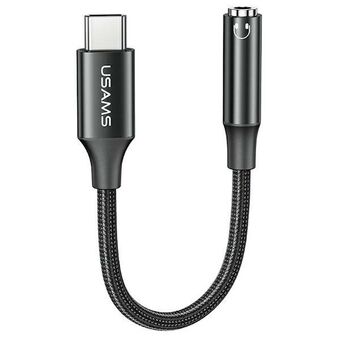 USAMS AU16 Adapter USB-C - jack 3.5mm DAC svart/svart SJ599YPTC01 (US-SJ599)