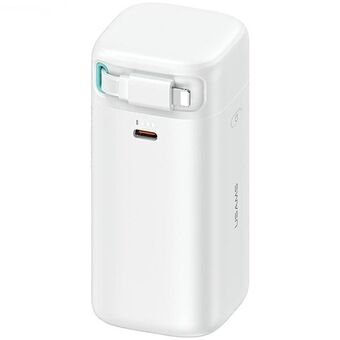 USAMS Powerbank med sammenleggbar Lightning-kabel 18000 mAh PD45W Hurtiglading XMF-serien hvit/white 20KCD21702 (US-CD217)