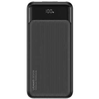 USAMS Powerbank 30000mAh 20W QC3.0+PD Rask lading czarny/svart XY-serien 30KCD20101 (US-CD201) Digitalt display