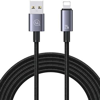 USAMS Kabel USB til Lightning 2,4A 2m Rask lading stål/tarnish SJ669USB01 (US-SJ669)