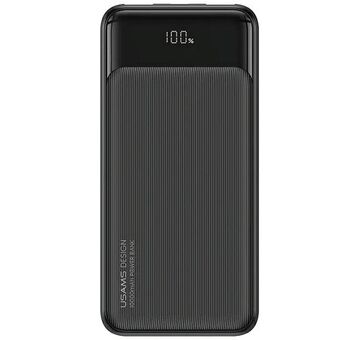 USAMS Powerbank 30000mAh 10W 1C + 2A svart/sort XY-serien 30KCD20201 (US-CD202) 3 porter