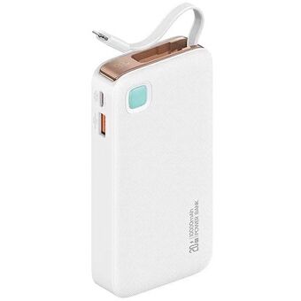 Sure, here is the translation to Norwegian: 

USAMS Powerbank med opprullbar kabel Retractable Lightning 10000 mAh PD 20W Hurtiglading XY Series hvit/white 10KCD22502 (US-CD225)