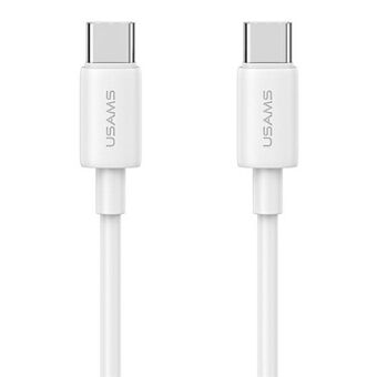 USAMS Kabel USB-C til USB-C 60W 1m Hurtiglading YD Series hvit/svart SJ711USB02 (US-SJ711)