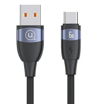 USAMS-kabel U85 USB til USB-C 6A 1,2m Rask lading svart SJ630USB01 (US-SJ630)