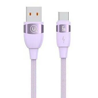 USAMS Kabel U85 USB til USB-C 6A 2m Hurtiglading lilla SJ631USB02 (US-SJ631)