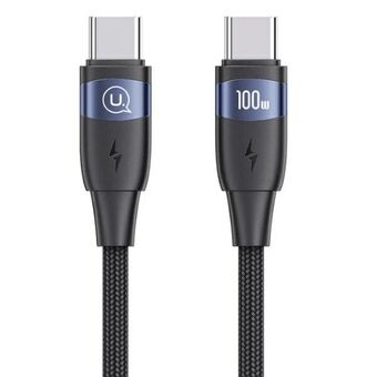 USAMS Kabel U85 USB-C til USB-C 100W 1.2m PD Hurtiglading svart/svart SJ632USB01 (US-SJ632)