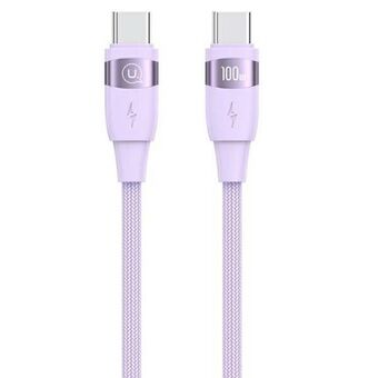 USAMS Kabel U85 USB-C til USB-C 100W 1.2m PD Hurtiglading lilla/fiolettfarge SJ632USB03 (US-SJ632)