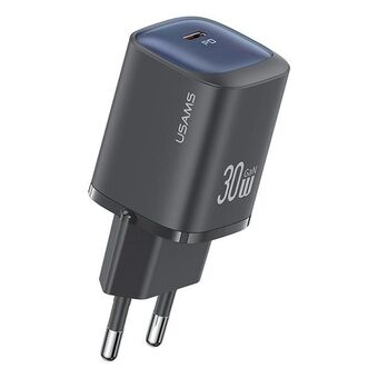 USAMS Ład. siec. CC251 30W GaN USB-C Hurtiglading HC Series svart/black CC251TC01