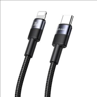 USAMS Kabel USB-C til Lightning 30W svart/black 1,2m SJ729USBSG01 (US-SJ729)