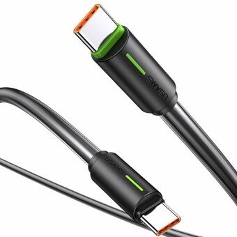 USAMS Kabel USB-C/USB-C 1m SJ734 svart/black YU Series SJ734USB01 (US-SJ734)