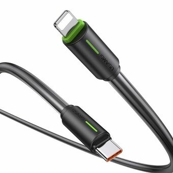 USAMS Kabel USB-C/Lightning 1m SJ732 svart/black YU Series SJ735USB01 (US-SJ735)