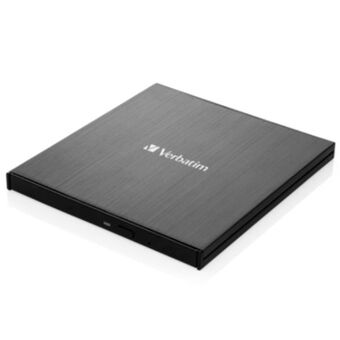 Verbatim Ekstern Slimline CD/DVD-brenner USB-C + kabel USB-C/USB-C til USB-A 3.2 svart/black 43886