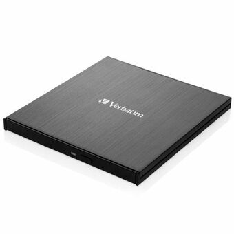 Verbatim Ekstern Slimline Blu-ray Ultra HD 4K-opptaker + USB-C/USB-A-kabel svart/svart 43888