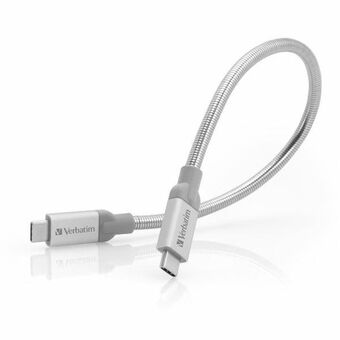 Verbatim Stålkabel USB-C/USB-C 3A 30cm sølv/silver 48867