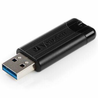 Verbatim Minnepinne 64GB USB-A 3.2 PinStripe svart/stainless 49318