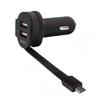 Xqisit ordre. alene. 6A Dual USB + microUSB billader svart / svart 20425