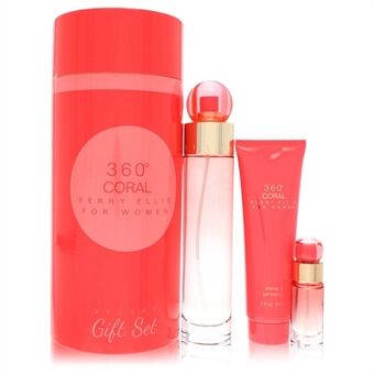 Perry Ellis 360 Coral by Perry Ellis - Gift Set -- 3.4 oz Eau de Parfum Spray + .25 oz Mini EDP Spray + 3 oz Shower Gel - for kvinner