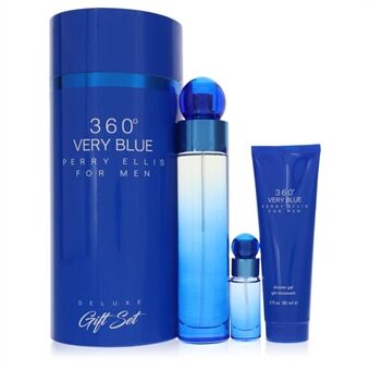 Perry Ellis 360 Very Blue by Perry Ellis - Gift Set -- 3.4 oz Eau De Toilette Spray + .25 oz Mini EDT Spray + 3 oz Shower Gel - for menn