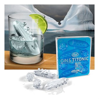 Titanic Ice Cube Mold - Med skip og isfjell - 4 skip og 4 isbiter