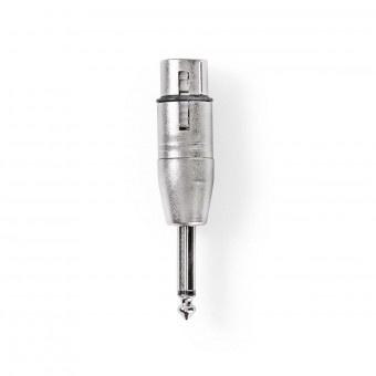 XLR-adapter | XLR 3-pins hunn | 6,35 mm hannkontakt | Forniklet | Bare | Metall | Sølv | 10 stk. | Plastpose