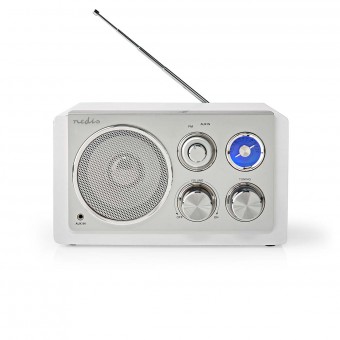 FM-radio | Borddesign | FM | Strømforsyning | Analog | 15 W | Hvit / Sølv